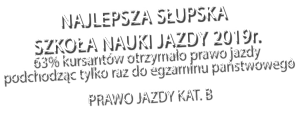 Najlepsza Słupska Szkoła Nauki Jazdy 2019r.